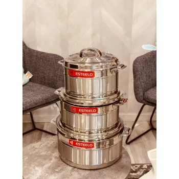 طقم حافظات طعام استيل متعدد الاستخدام 3 قطع طقم حافظات طعام استيل متعدد الاستخدام 3 قطع