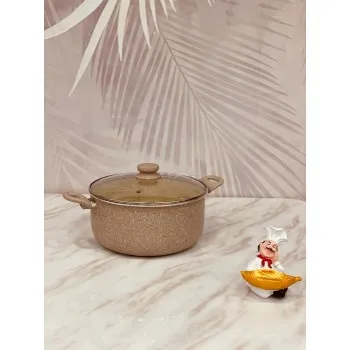 قدر عايدي جرانيت سراميك غطاء زجاج 22cm