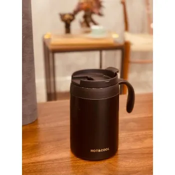 كوب  ستيل   حافظ للحرارة بمسكة يد