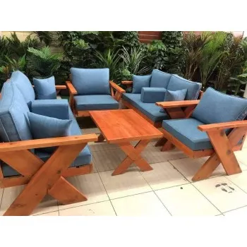 طقم جلسة خارجية كراسي خشب،7 أشخاص +طاولة خدمة طقم جلسة خارجية كراسي خشب،7 أشخاص +طاولة خدمة