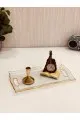 صحن تقديم زجاج مستطيل مذهب 35*19سم 