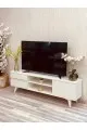 طاولة بلازما خشبي ابيض سادة بقاعدة بلاستيك مقوى(160*30*50)سم