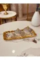 طقم تمرية مع طوفرية فضي مذهب43*22  سم 