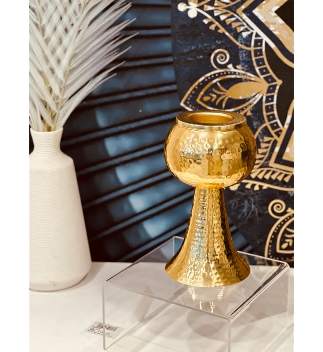 مبخرة استيل هندي ذهبي 19سم