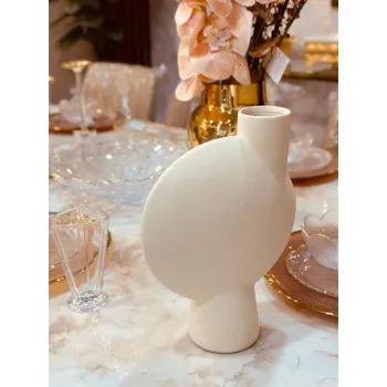 فازة سراميك سكري ريفي خامة ثقيلة ارتفاع 25 سم فازة سراميك سكري ريفي خامة ثقيلة ارتفاع 25 سم