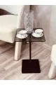 طاولة خدمة مفرد زجاج بقاعدة حديد متين 30*55سم 