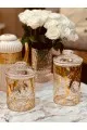 علبة مكسرات اكرلك بغطاء شفاف مذهب 23 سم 