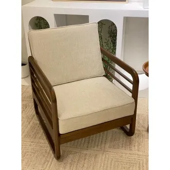  كرسي اريكة خشب  ماليزي قماش  بارجل خشب مقاس 76*66*76سم