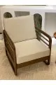  كرسي اريكة خشب  ماليزي قماش  بارجل خشب مقاس 76*66*76سم