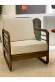  كرسي اريكة خشب  ماليزي قماش  بارجل خشب مقاس 76*66*76سم