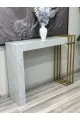  طاولة مدخل بديل رخام ابيض علي ذهبي  شكل جديد وانيق (120*30*75)سم