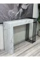  طاولة مدخل بديل رخام  ابيض علي اسود شكل جديد وانيق (120*30*75)سم