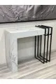  طاولة مدخل بديل رخام ابيض علي اسود  شكل جديد وانيق (90*30*75)سم