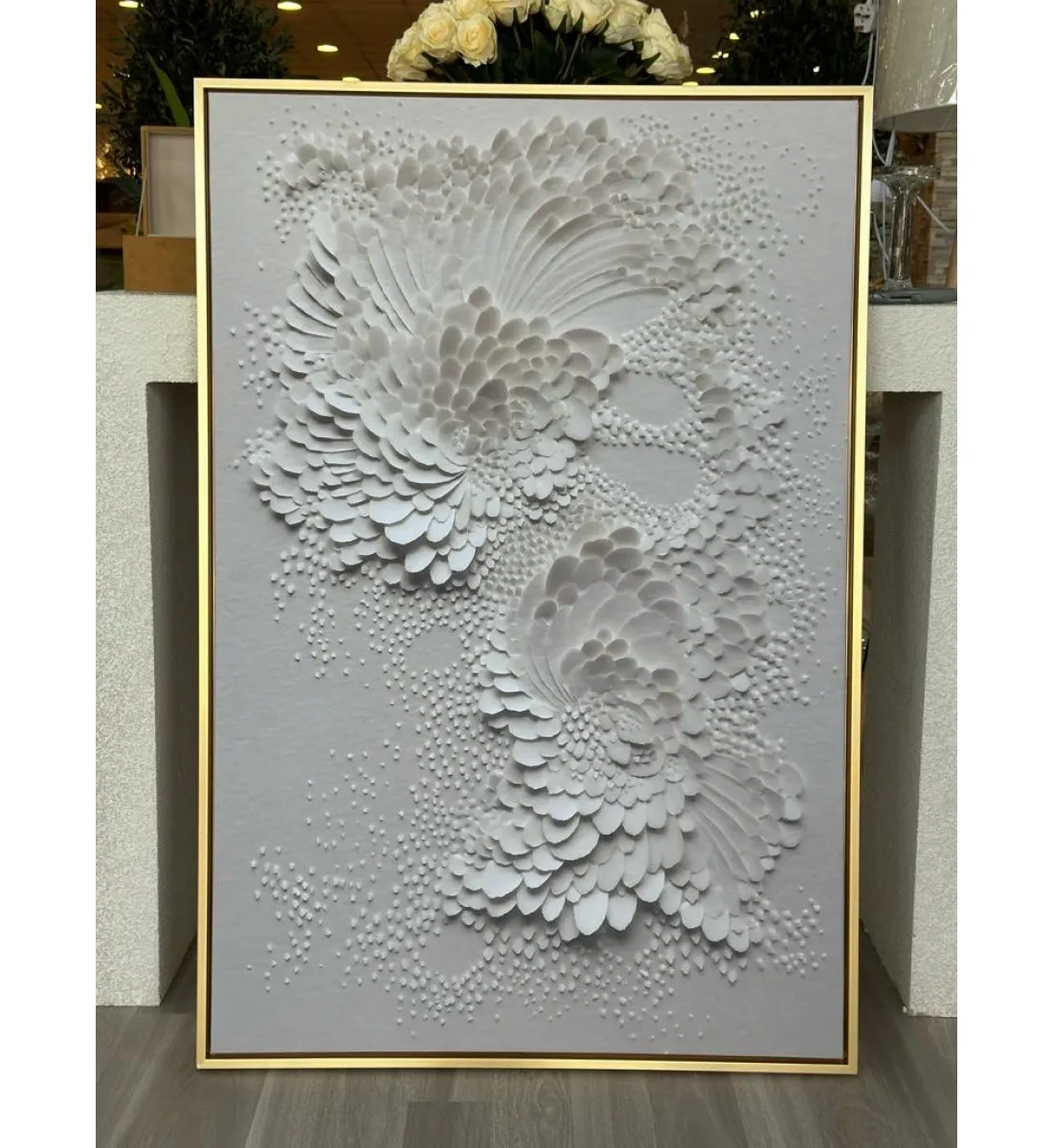 لوحة منظر جداري  بروز ذهبي 120*150سم 