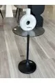 طاولة خدمة زجاج عمود حديد اسود 35*35*55 سم 
