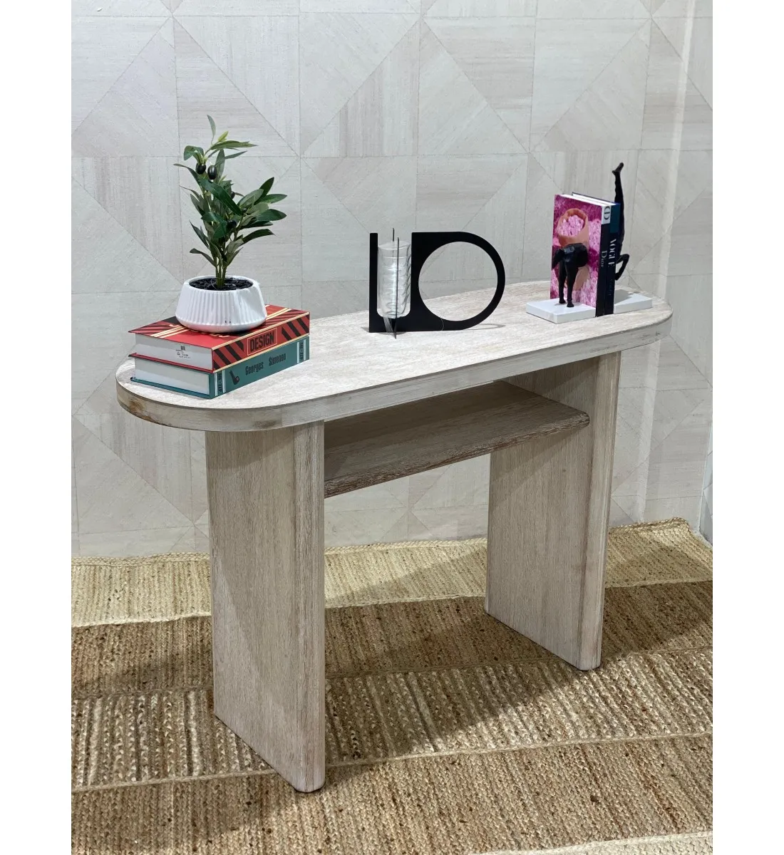 طاولة كونسول خشب بتصميم انيق وجذاب كلاسيكي  بمقاس 120×40×77سم