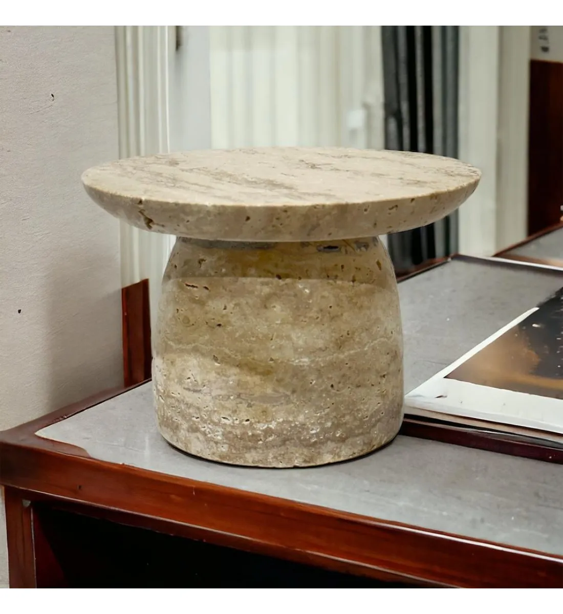 تحفة صحن تقديم رخام بقاعدة رخام 15×15×10سم