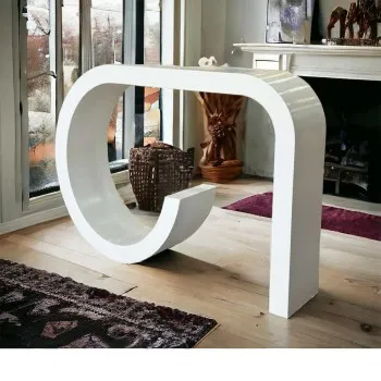  طاولة مدخل خشبي لون ابيض شكل جديد وانيق (130×30×100)سم