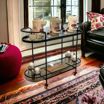 عربية تقديم 2 دور زجاجي 82 × 120× 37سم 