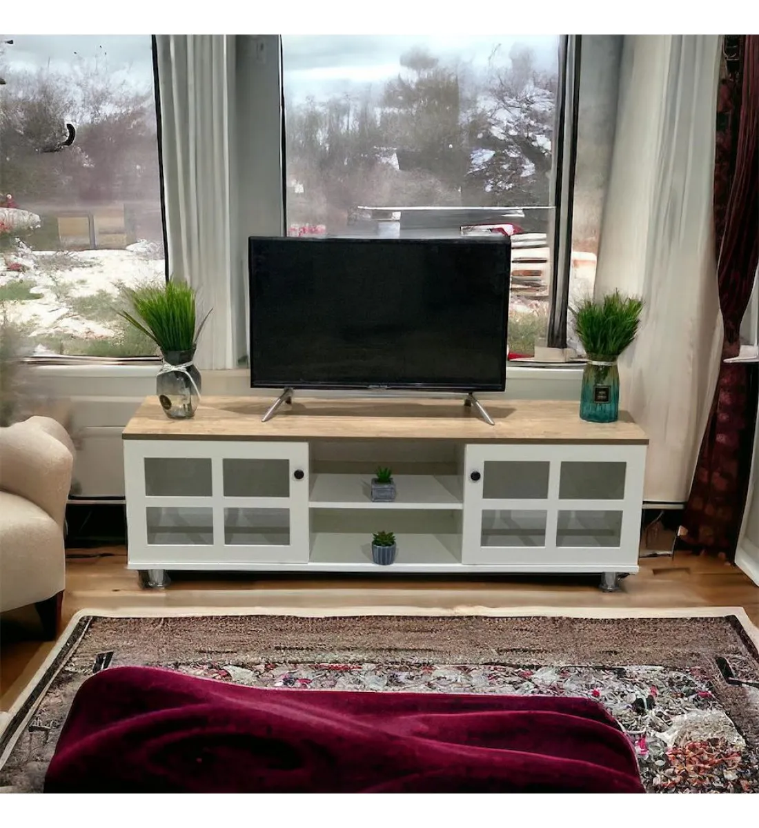   طاولة شاشة بلازما خشب 144×39×45سم 