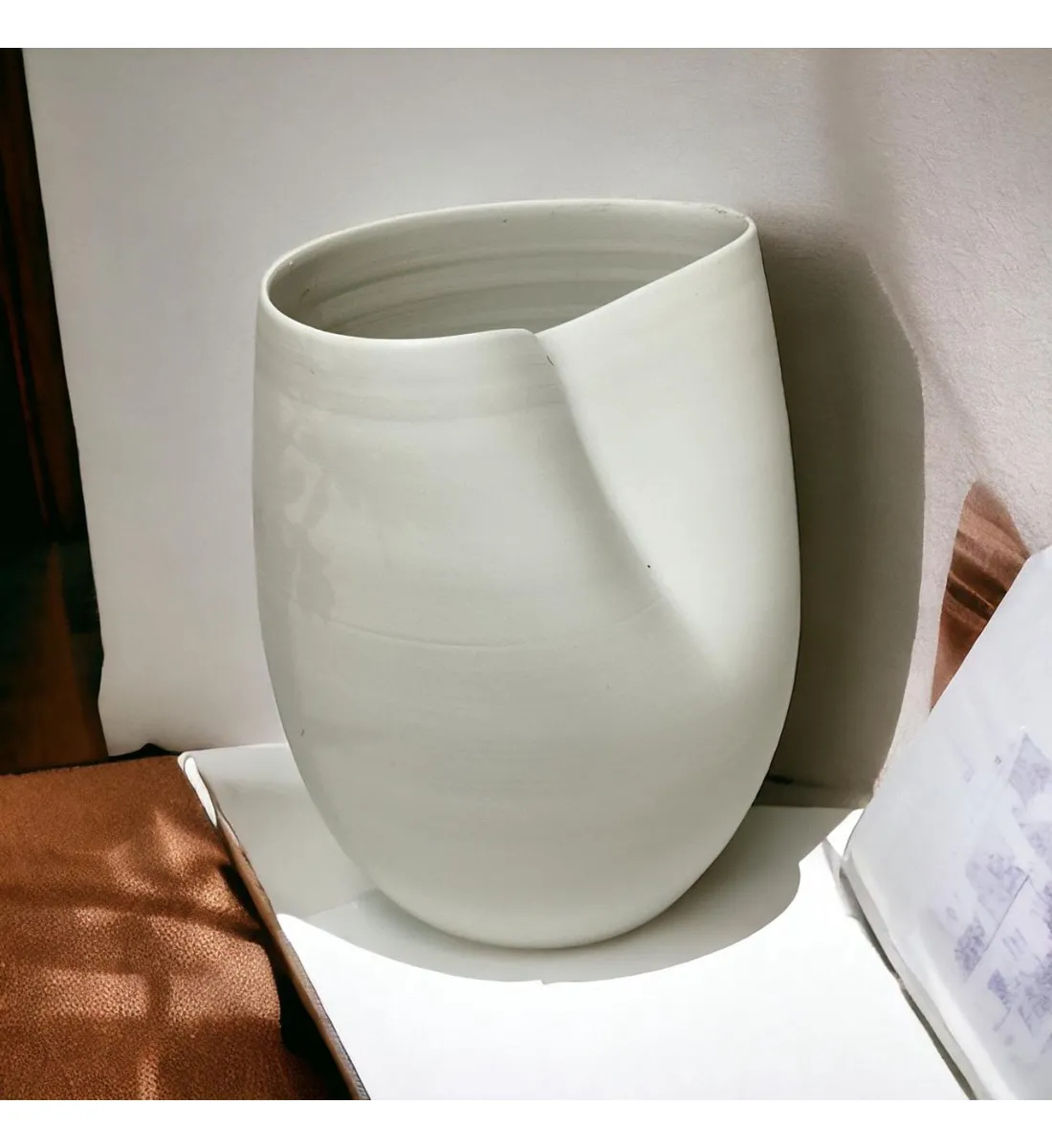 مزهرية سيراميك - تايدز ابيض - 30×19×8سم 