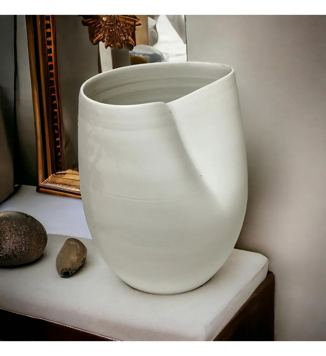 مزهرية سيراميك - تايدز ابيض - 30×19×8سم 
