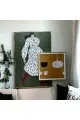   لوحه زينة حائط كانفاس ملمس خشن  باطار ذهبي 120×80سم 