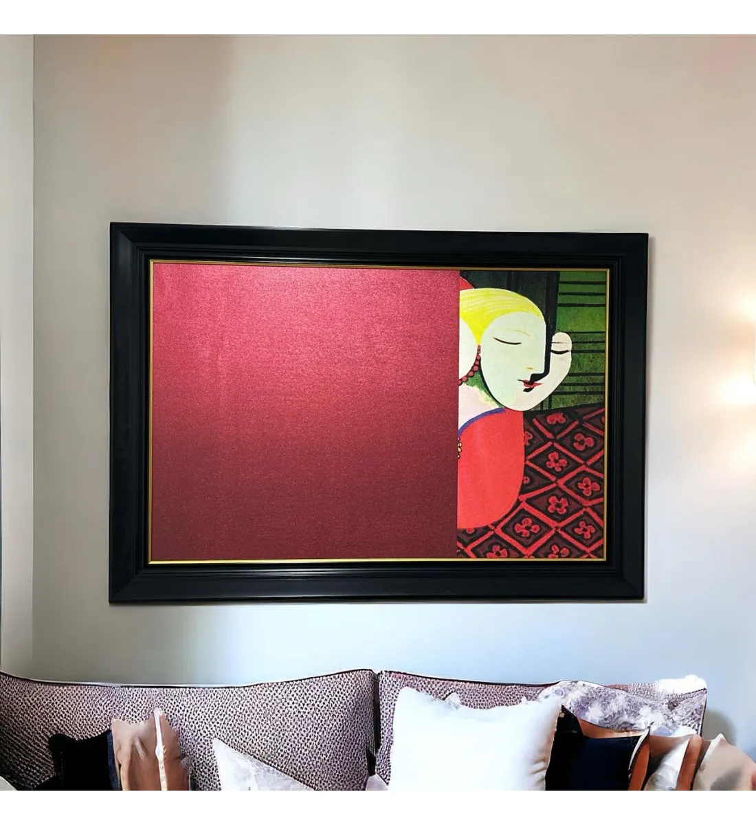   لوحه زينة حائط كانفاس ملمس خشن  باطار اسود 130×90سم 