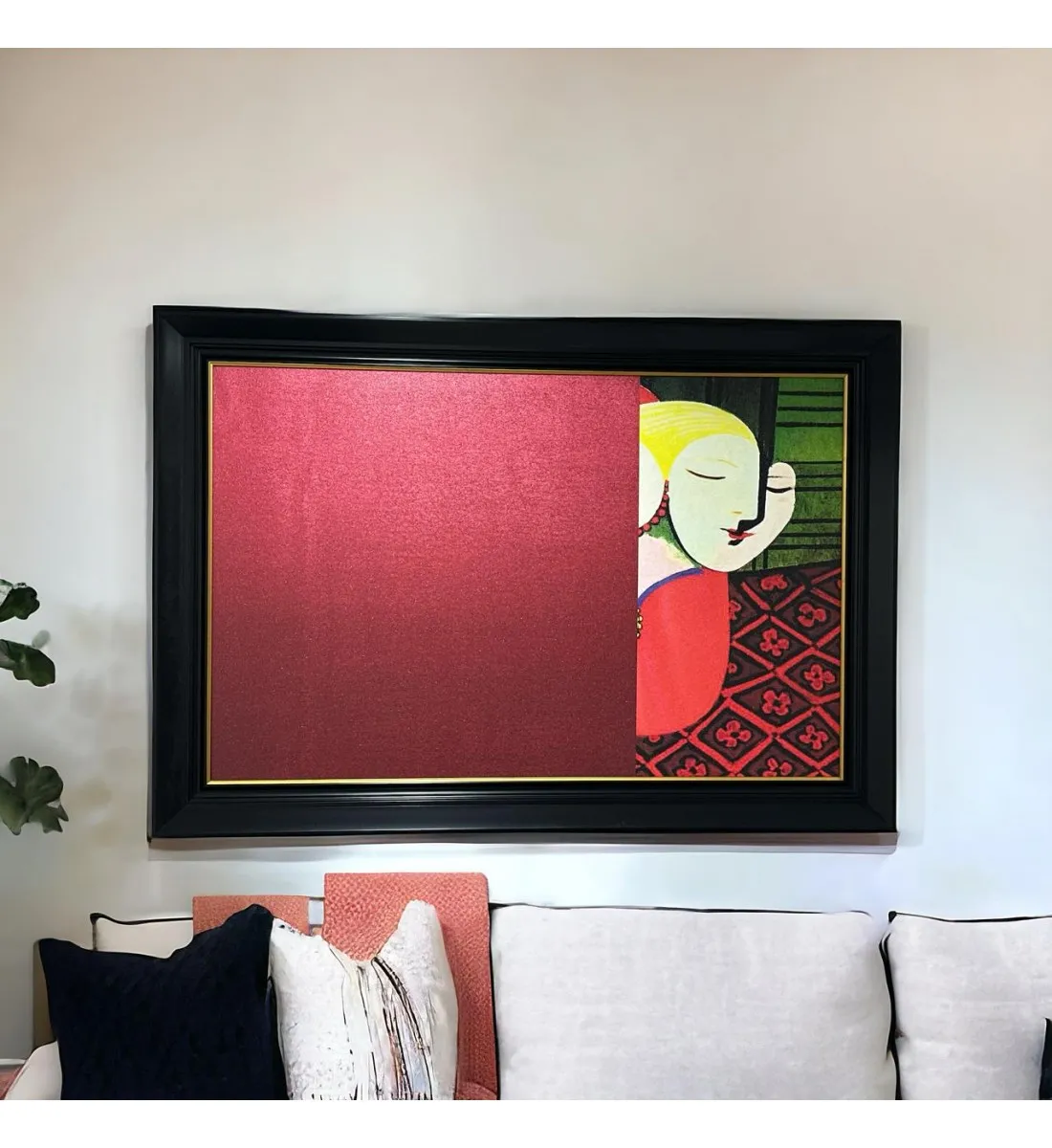   لوحه زينة حائط كانفاس ملمس خشن  باطار اسود 130×90سم 