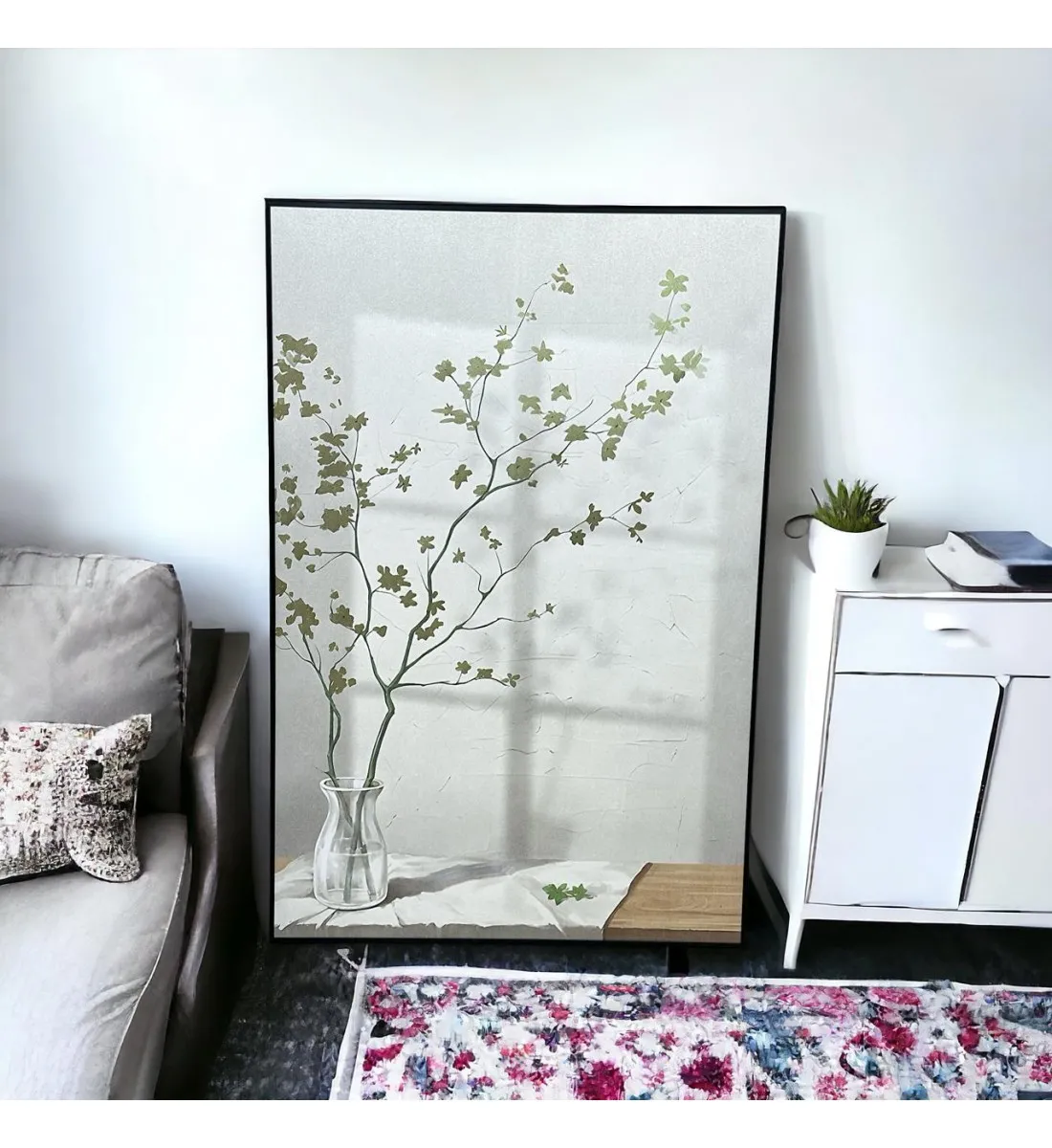   لوحه زينة حائط كانفاس ملمس خشن  باطار اسود 100×150سم 