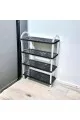 حامل أطباق بلاستيك4طبقات اسود 55×21×81سم 