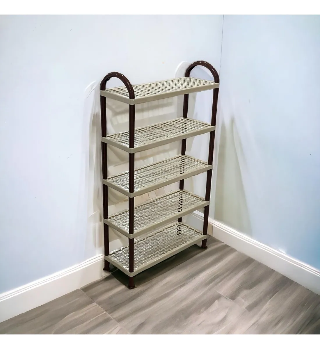 حامل أطباق بلاستيك4طبقات بيج 55×21×100سم 