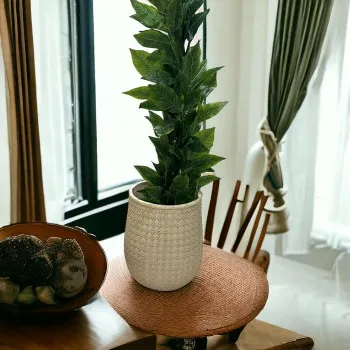      مركن فخار حجم كبير بيج 37×37×49سم 