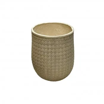 مركن فخار حجم كبير بيج 37×37×49سم مركن فخار حجم كبير بيج 37×37×49سم