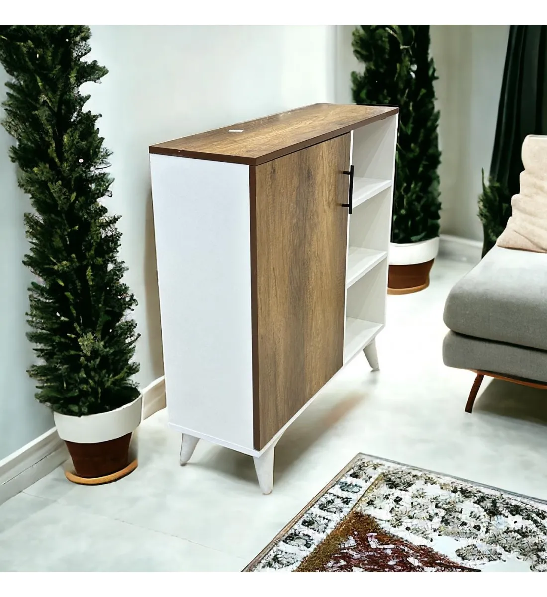  مدخل او دلاوب كافي 1 باب  لون بني 76×31×103سم 