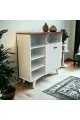 ركن كافي بلس خشبي لون ابيض بني مقاس 100×33×94سم 