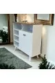 ركن كافي بلس خشبي لون ابيض بني مقاس 100×33×94سم 