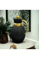    ترمس شاي وقهوة اسود  مخطط 1 لتر 