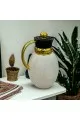    ترمس شاي وقهوة ابيض مخطط 1 لتر 