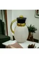    ترمس شاي وقهوة ابيض مخطط 1 لتر 