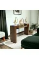 كونسول-مدخل خشبي بني وسط مراي 170×40×100سم 