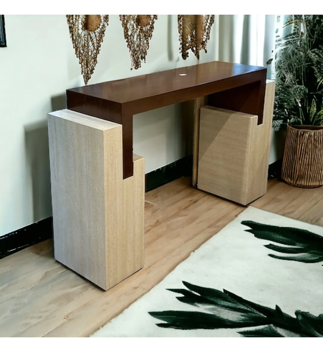 كونسول-مدخل بديل الرخام بني علي بيج  150×40×92سم 