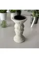 مبخرة تصميم اربي ملكي ابيض جبسية 12×6×6سم 