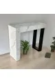 طاولة مدخل كلاسيكي بديل الخشب ابيض جنب اسود 88×30×74سم 