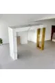 طاولة مدخل كلاسيكي بديل الخشب ابيض جنب ذهبي 88×30×74سم 