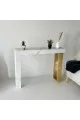 طاولة مدخل كلاسيكي بديل الخشب ابيض جنب ذهبي 88×30×74سم 