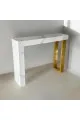 طاولة مدخل كلاسيكي بديل الخشب ابيض جنب ذهبي 120×30×90سم 