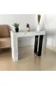 طاولة مدخل كلاسيكي بديل الخشب ابيض جنب اسود 120×30×90سم 