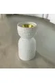 مبخرة فخار بتصميم انيق لون ابيض مقاس 17×9×9سم 