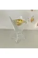 مبخرة زجاج شفاف مع ذهبي18×10×10سم 